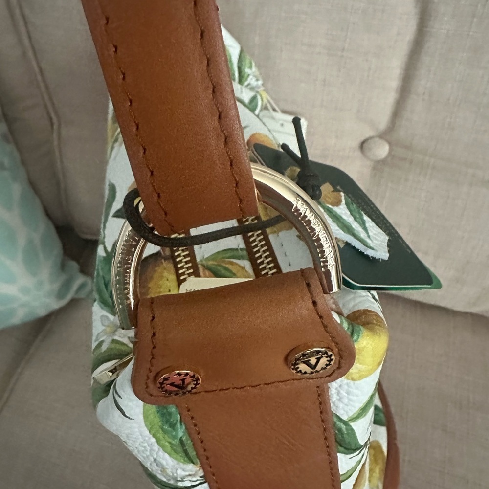 NewValentina Brown Leather Lemon Print Shoulder Bag - Picture 8 of 13